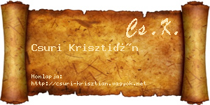 Csuri Krisztián névjegykártya